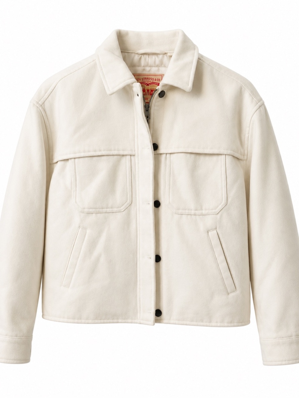Levi’s Ivory Jacket Women’s Medium Lined Snap Zip